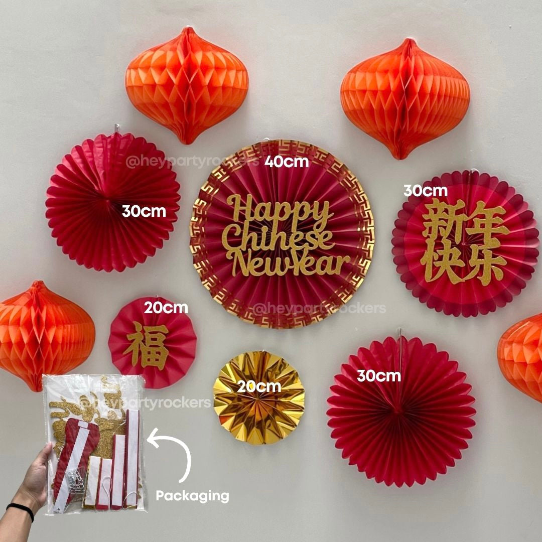 Chinese New Year Backdrop Paper Fan