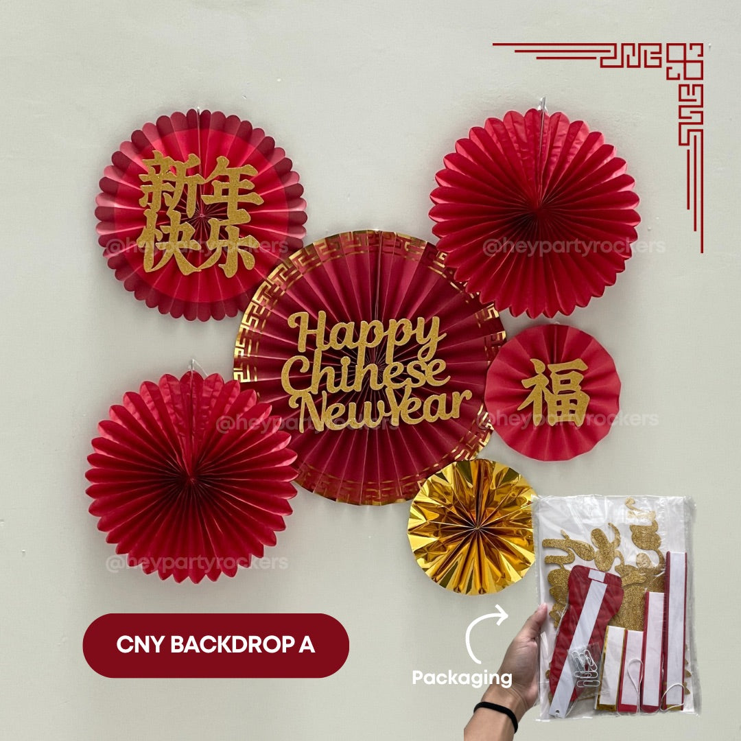 Chinese New Year Backdrop Paper Fan