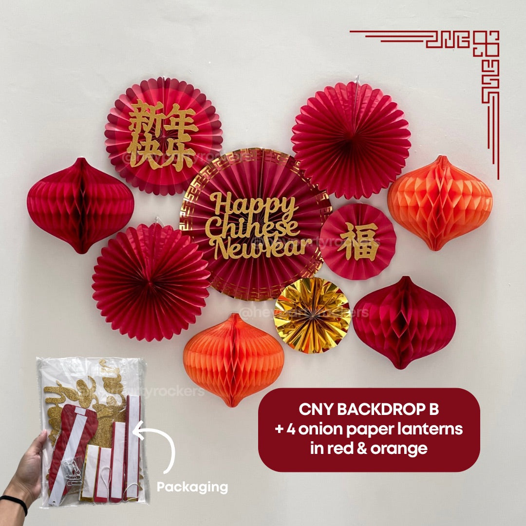 Chinese New Year Backdrop Paper Fan