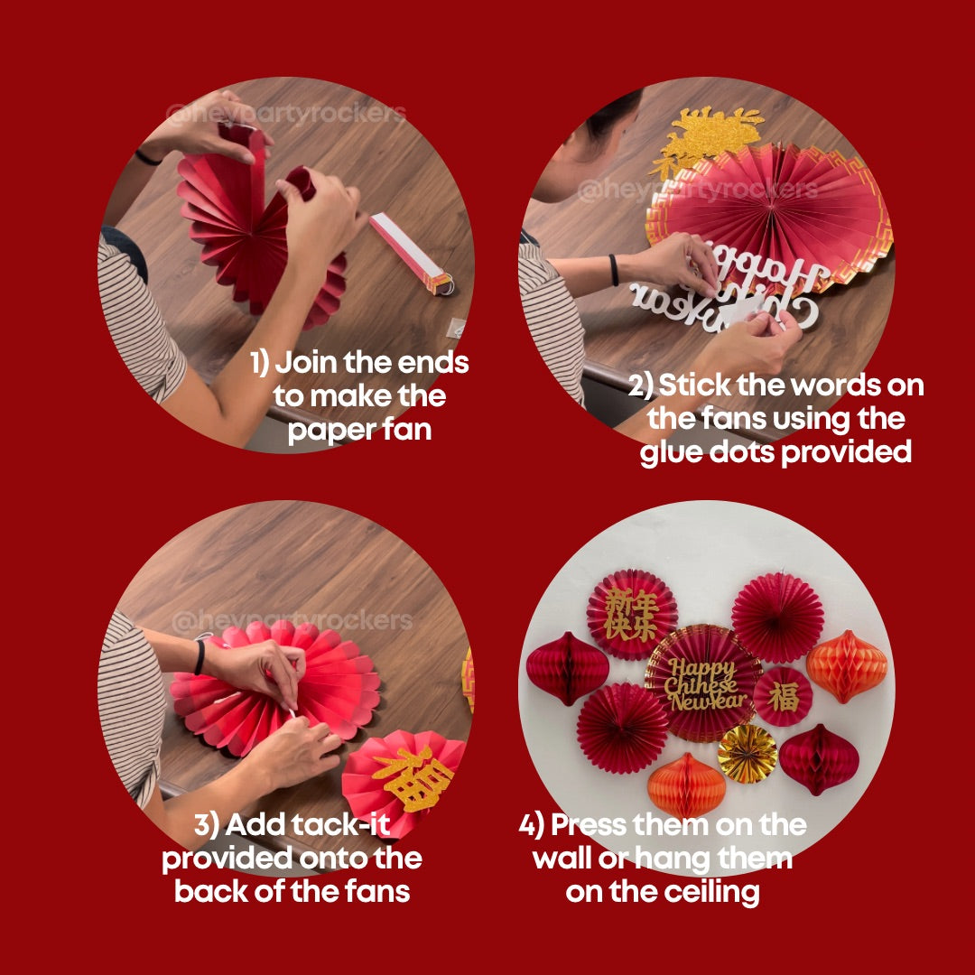 Chinese New Year Backdrop Paper Fan