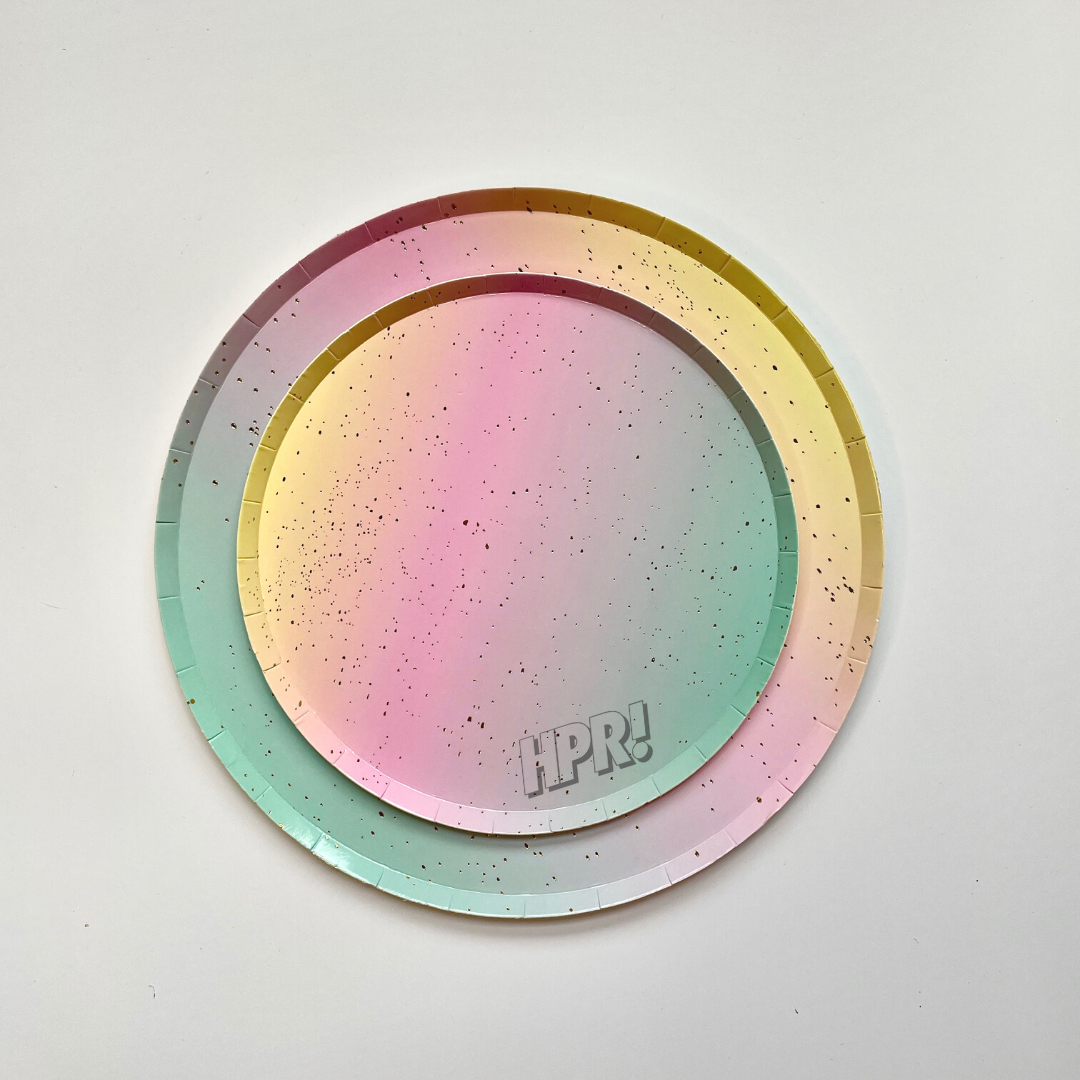 Rainbow Ombre Party Paper Plates (8pcs / packet)