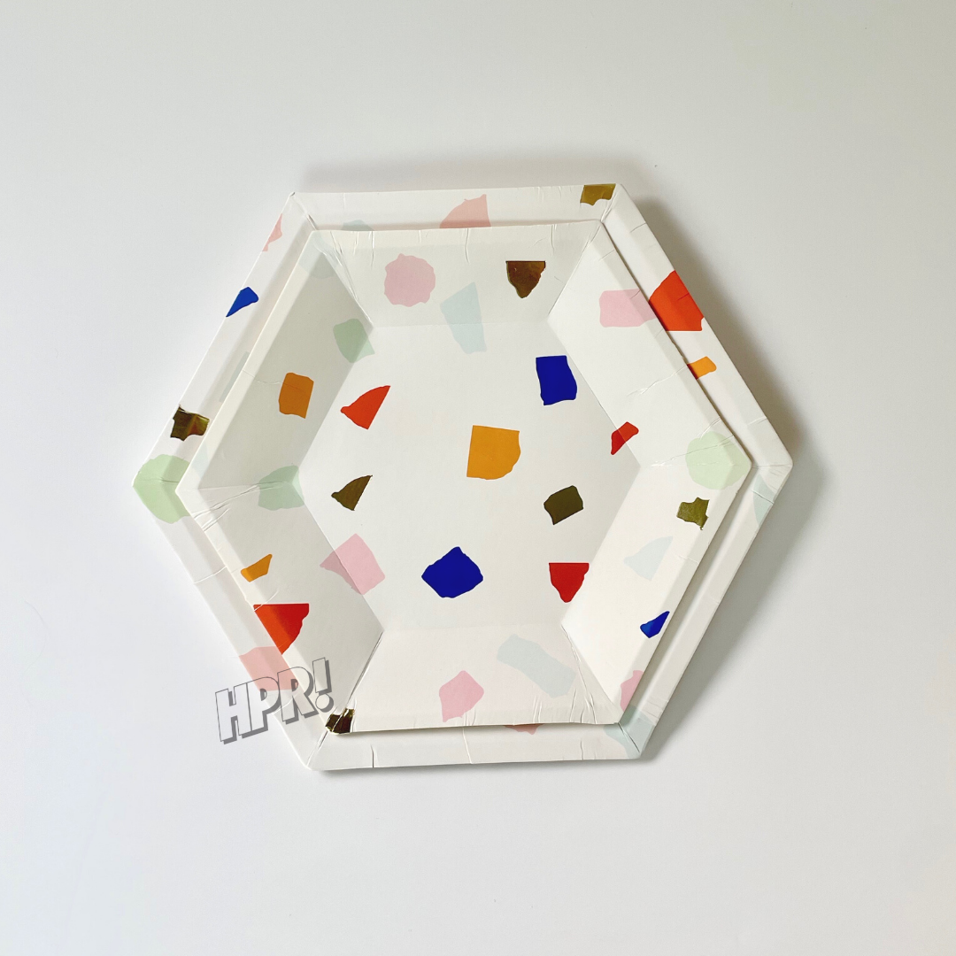 Terrazzo Party Paper Plate Set (8 pcs/packet)