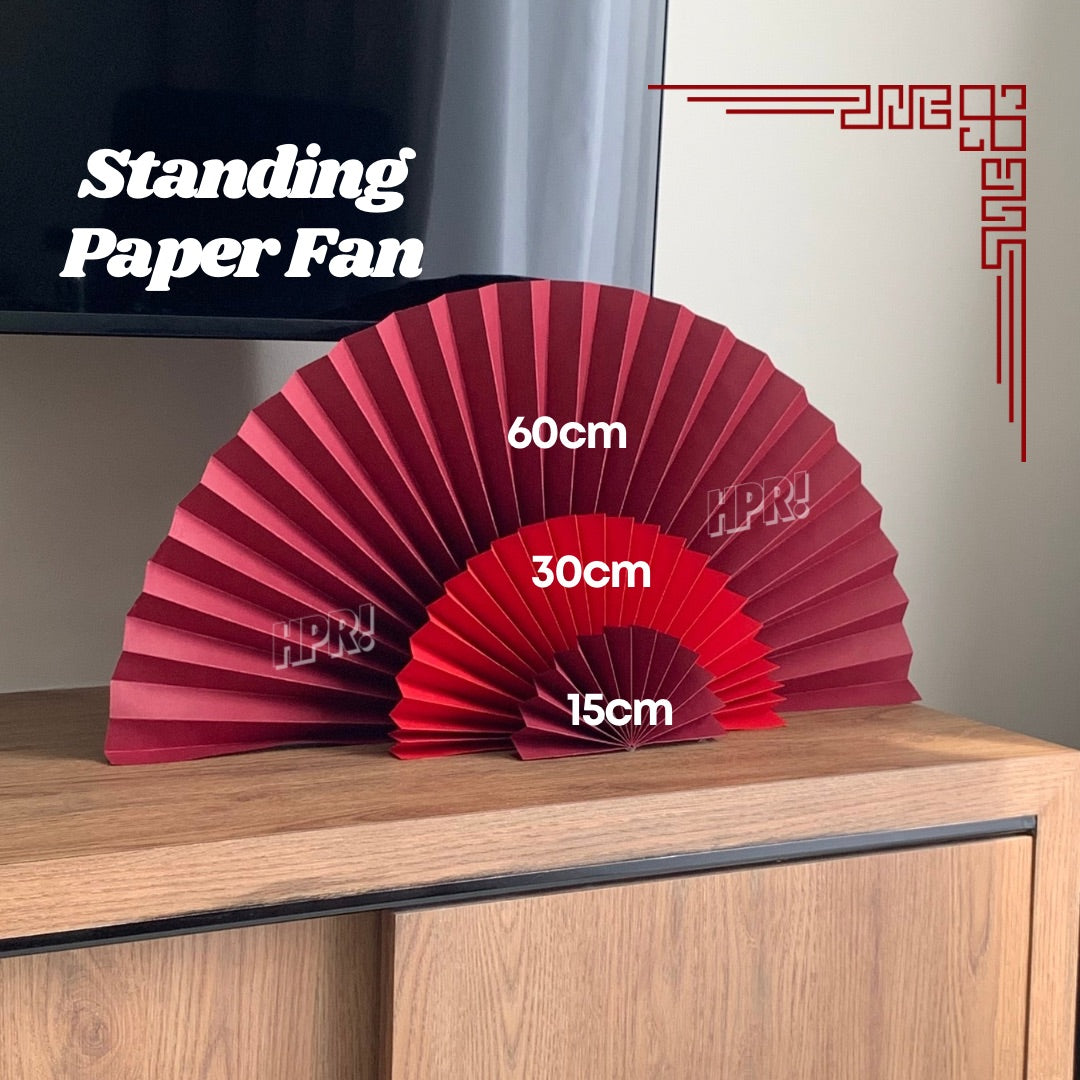 Standing Paper Fan for Chinese New Year Decorations on Table