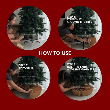 Christmas Tree Paper Skirt Honeycomb with Magnets