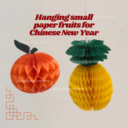 Cute and Tiny Hanging Chinese New Year Paper Fruit Lanterns