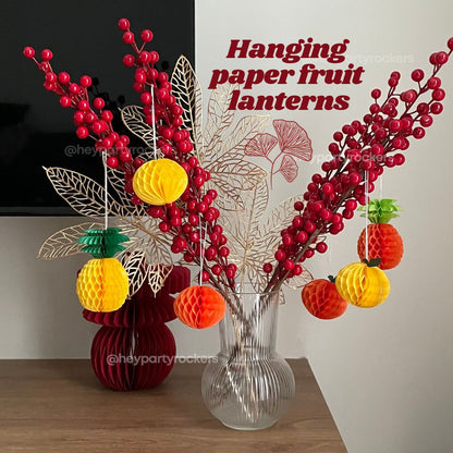 Cute and Tiny Hanging Chinese New Year Paper Fruit Lanterns