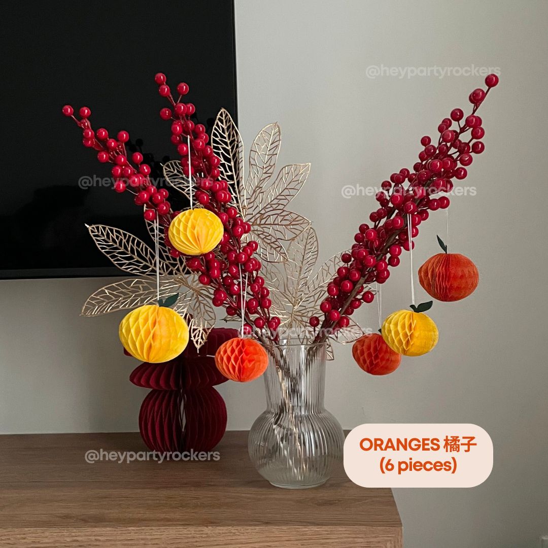 Cute and Tiny Hanging Chinese New Year Paper Fruit Lanterns