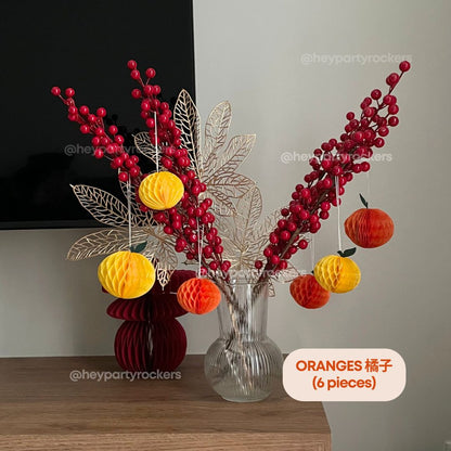 Cute and Tiny Hanging Chinese New Year Paper Fruit Lanterns