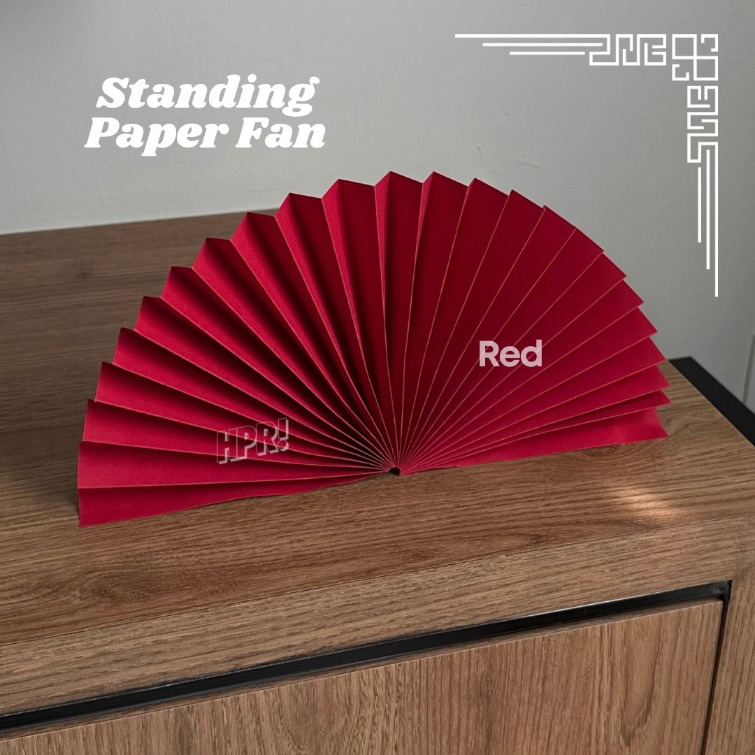 Standing Paper Fan for Chinese New Year Decorations on Table