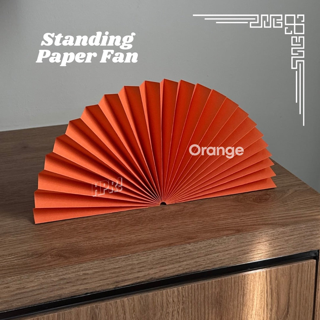 Standing Paper Fan for Chinese New Year Decorations on Table