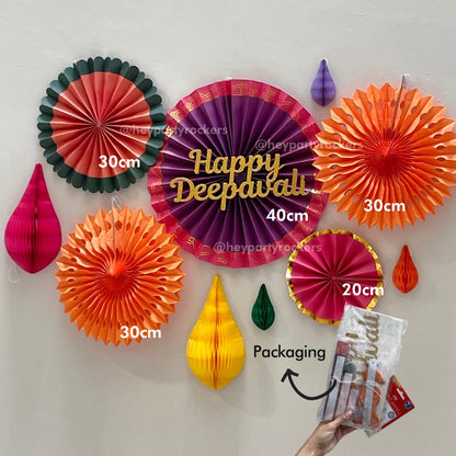 Deepavali Backdrop Paper Fans