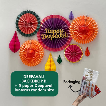 Deepavali Backdrop Paper Fans