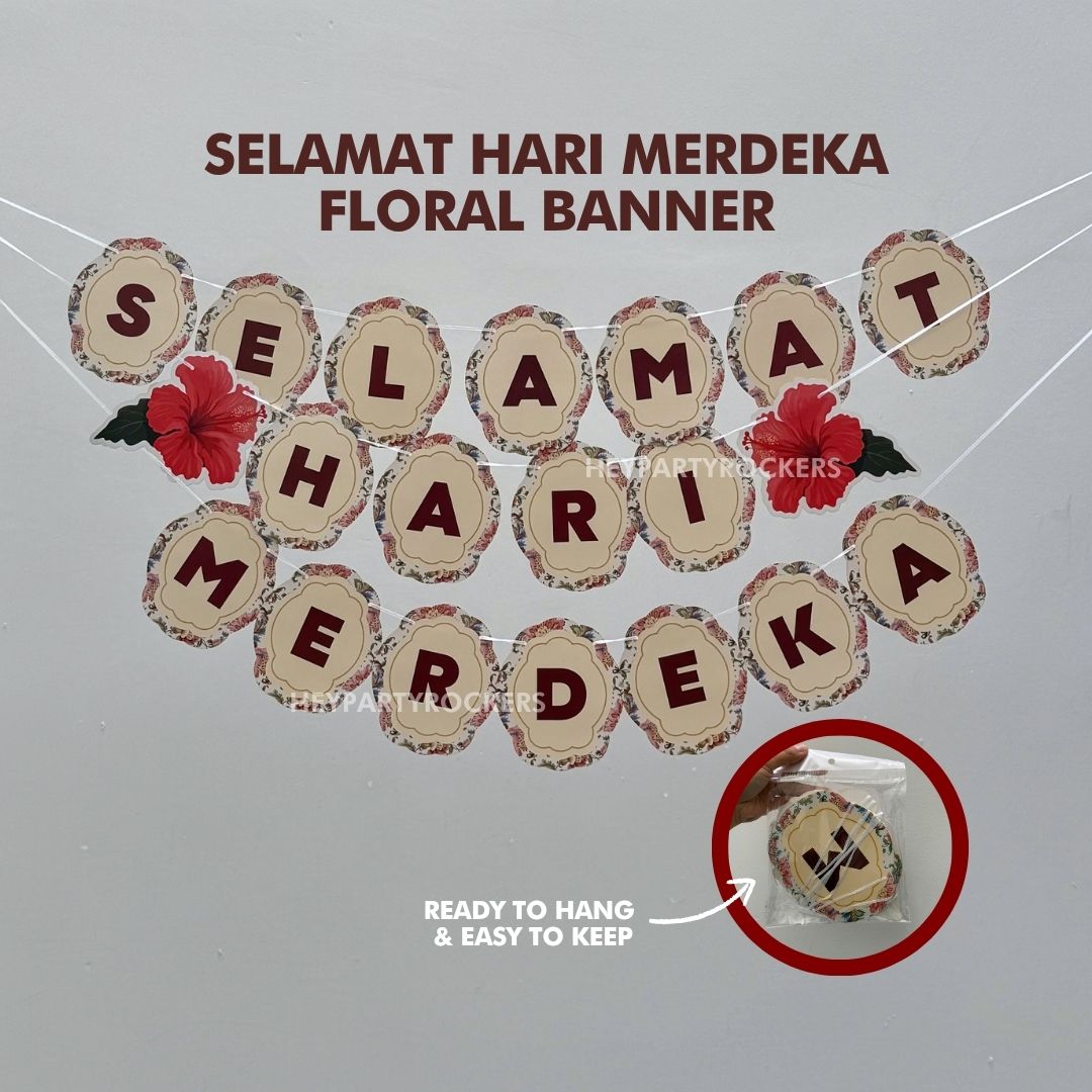 Selamat Hari Merdeka & Malaysia Day Floral Banner