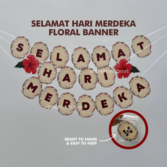 Selamat Hari Merdeka & Malaysia Day Floral Banner
