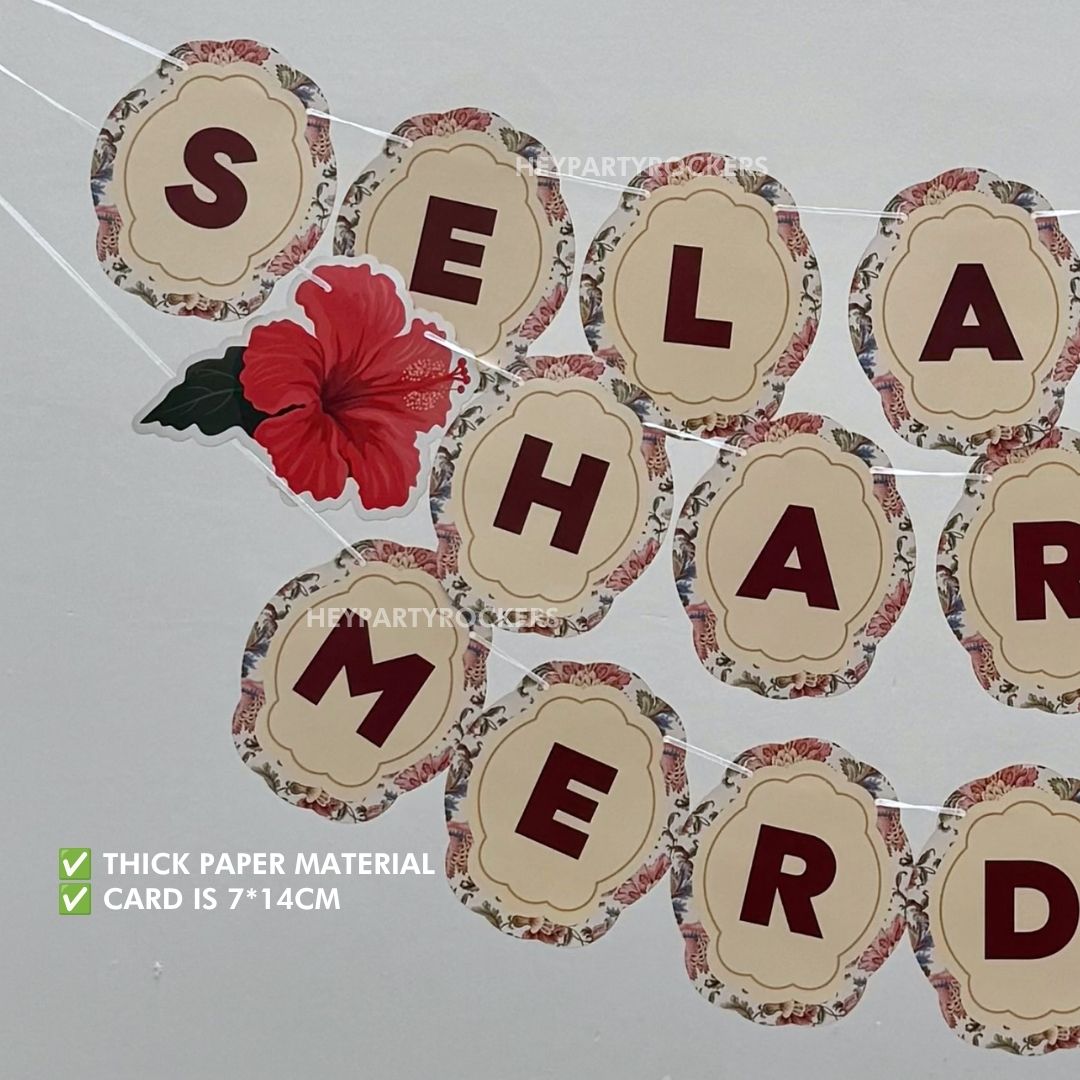 Selamat Hari Merdeka & Malaysia Day Floral Banner