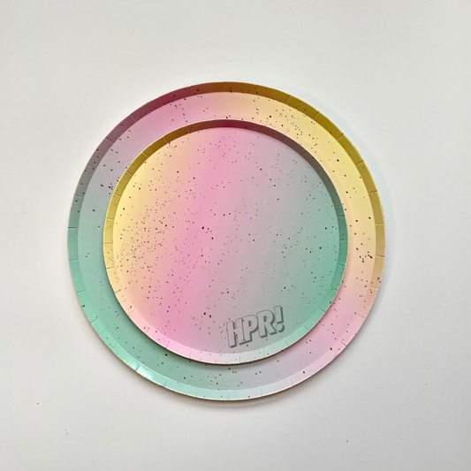 Rainbow Ombre Party Paper Plates (8pcs / packet)